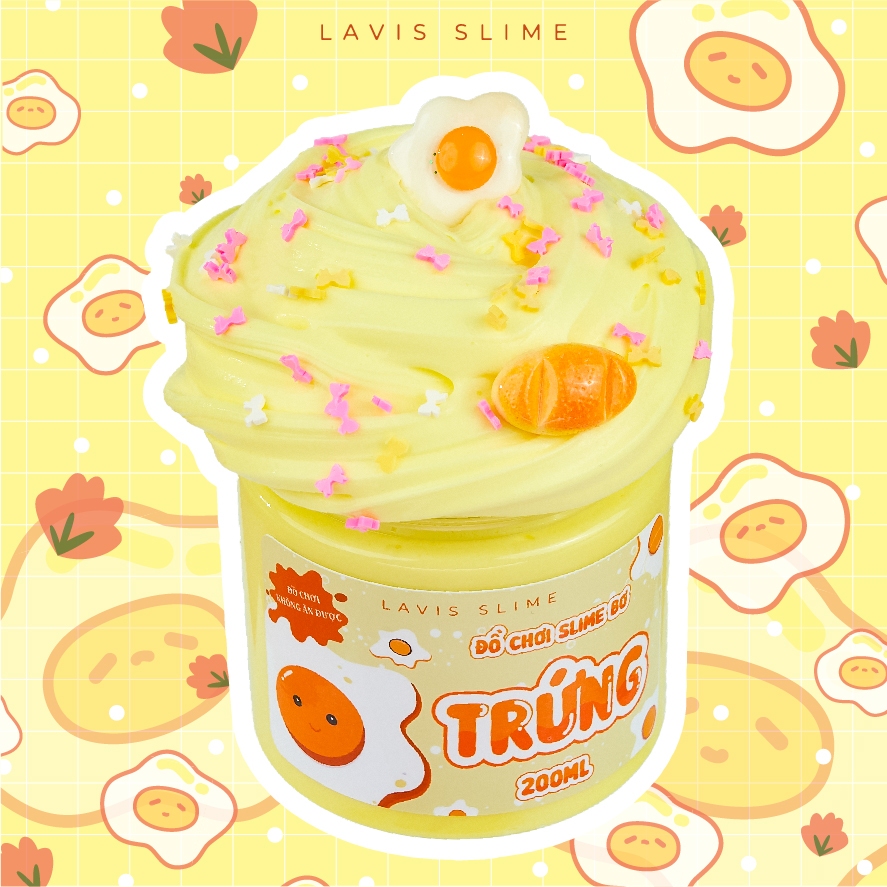 LAVIS SLIME - Slime Trứng Best Seller An Toàn Cho Trẻ Em Đầy Đủ Charm Cốm