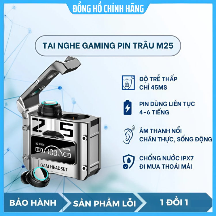 Tai Nghe Bluetooth M25 / X15 Pro Chế độ tai nghe chơi game không dây BT 5.3 Tai nghe có âm thanh tốt