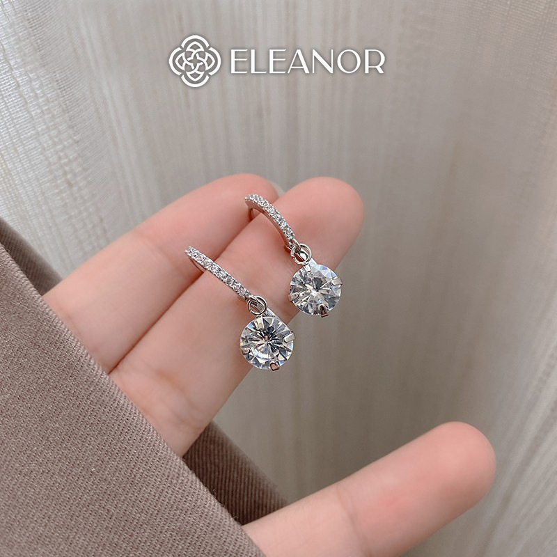 Bông tai nữ chuôi bạc 925 Eleanor Accessories đính đá dáng thả phụ kiện trang sức khuyên tai 8642