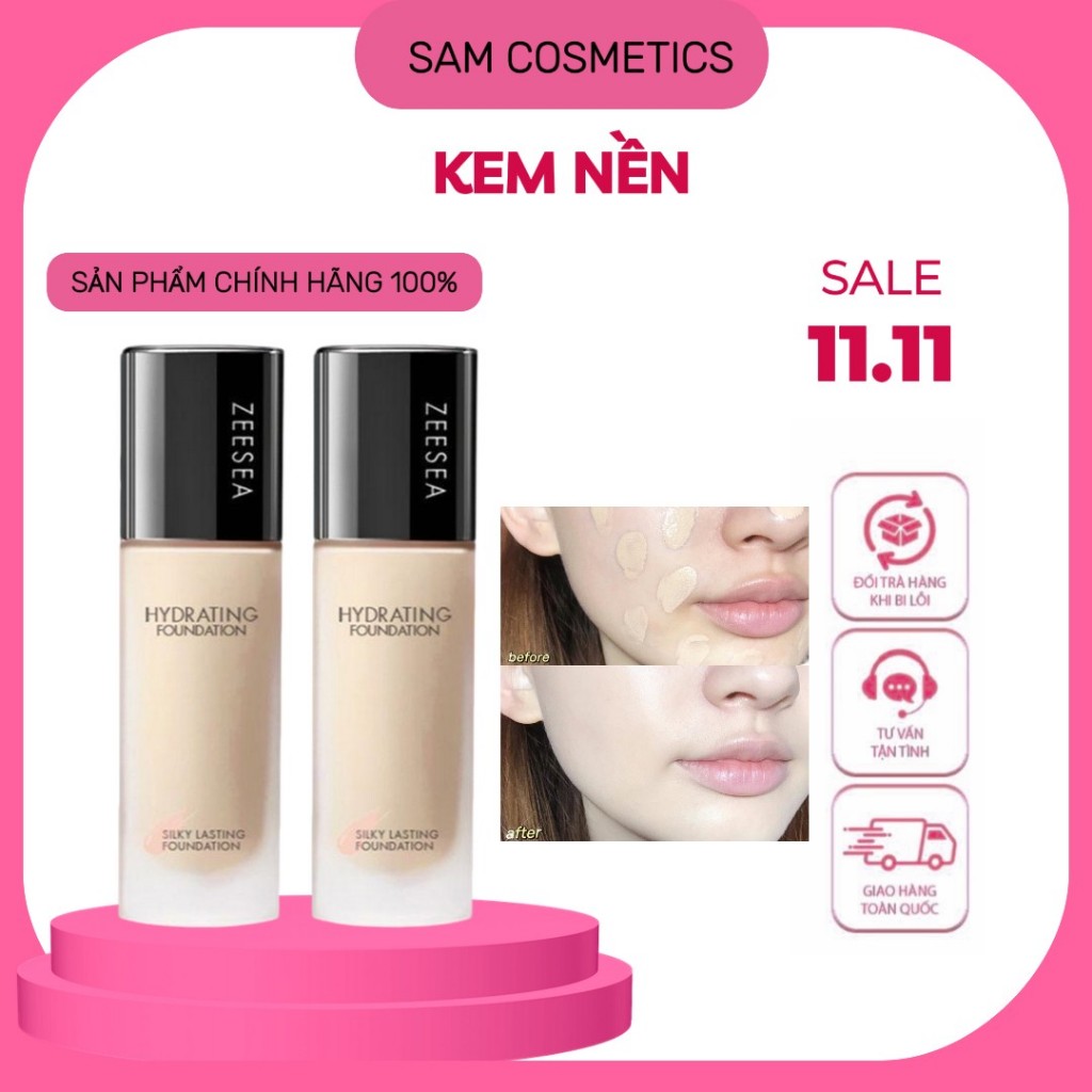 Kem nền ZEESEA dạng lỏng, che khuyết điểm, kiềm dầu, lâu trôi, mịn da 30ml