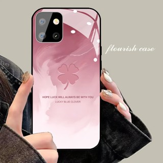 Ốp lưng SAMSUNG NOTE 10 LITE Mặt kính sáng bóng, sang trọng, thiết kế cỏ 4 lá