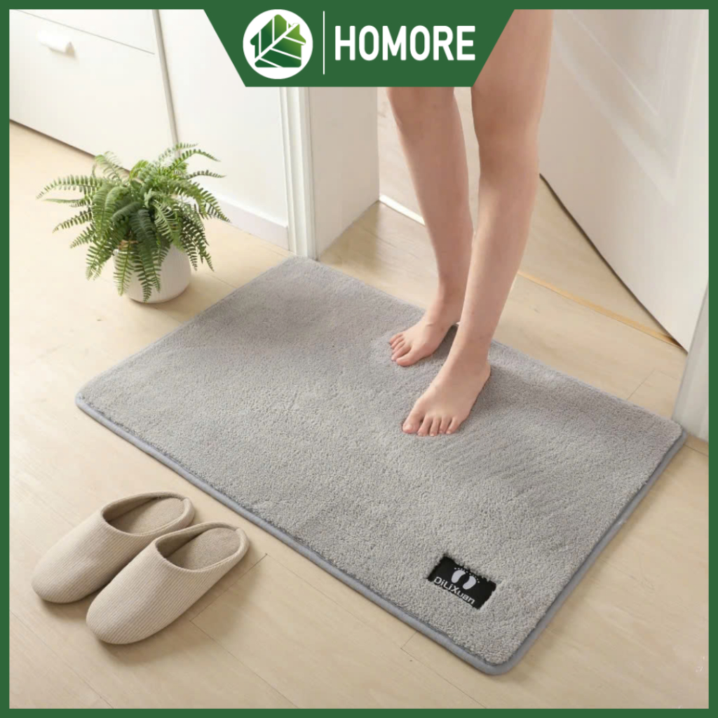 Thảm lông cotton lau chân thấm hút tốt, chống trơn trượt, đa dạng màu sắc Homore G11