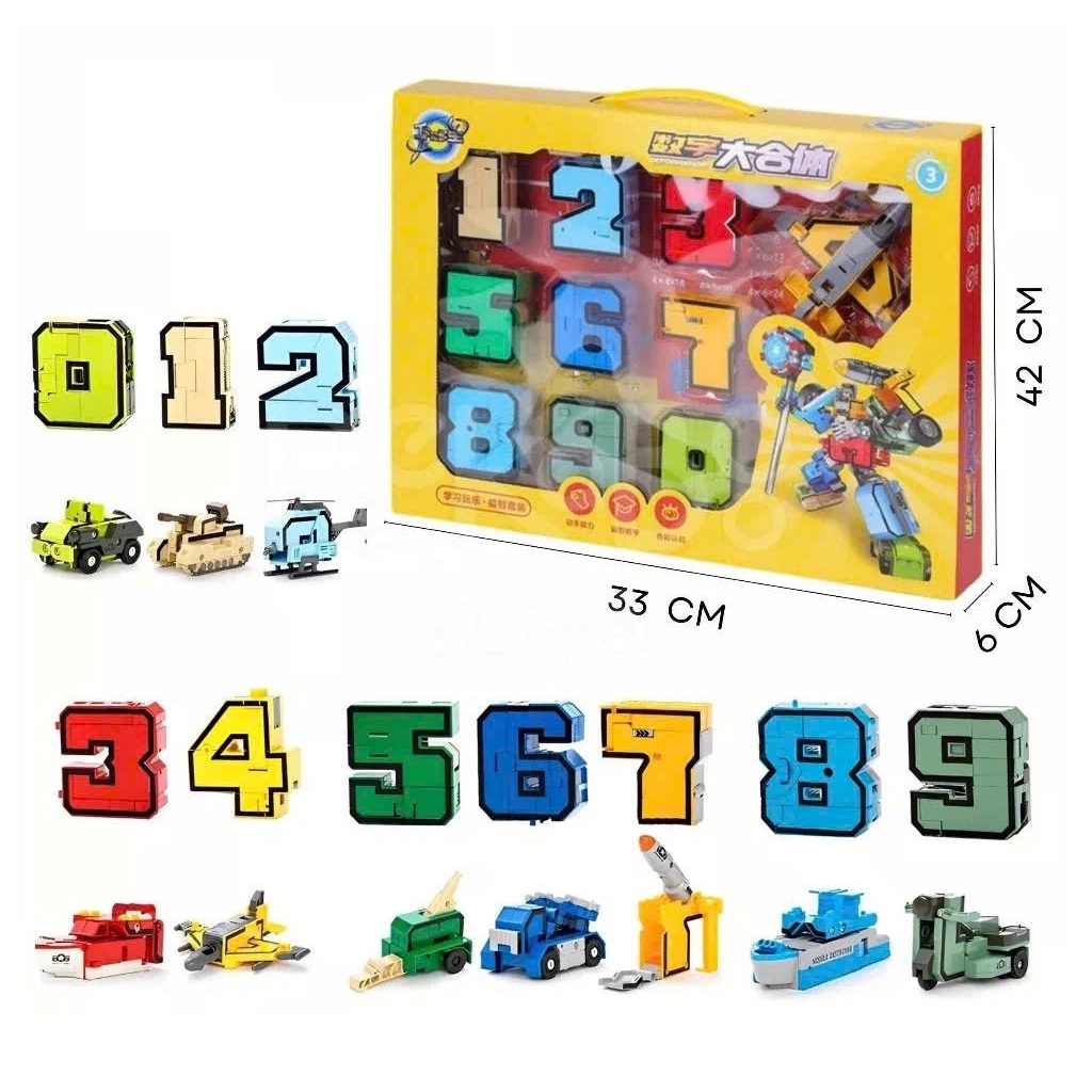  Đồ chơi lắp ráp robot số biến hình size lớn giúp trẻ phát triển tư duy 