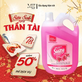 Nước lau sàn nhà SUZY Nhật Bản 4L diệt khuẩn,đuổi muỗi an toàn cho bé chống trơn trượt - thành phần HỮU CƠ.