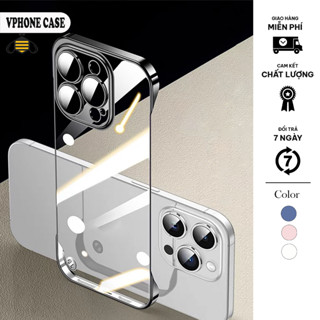 Ốp Điện Thoại iphone Trong Suốt Siêu Mỏng PC Bảo Vệ Ống Kính Camera Cho iP 16/15/14/13/12/11 Pro/Max/Plus VPHONE CASE DD