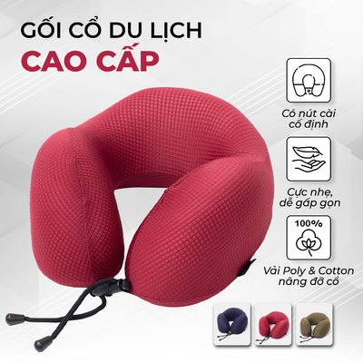Gối cổ du lịch/văn phòng MIAvn TA33217 - Ruột Êm, Vỏ Mềm, Chống Mỏi Cổ - Hàng Cao Cấp Chính Hãng
