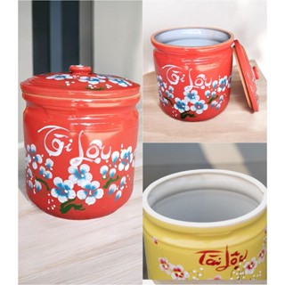 CHUM HŨ KHẠP ĐỰNG GẠO, Đựng Đồ Khô Men Màu Tài Lộc Thổ Phong Thủy - Gốm Bát Tràng