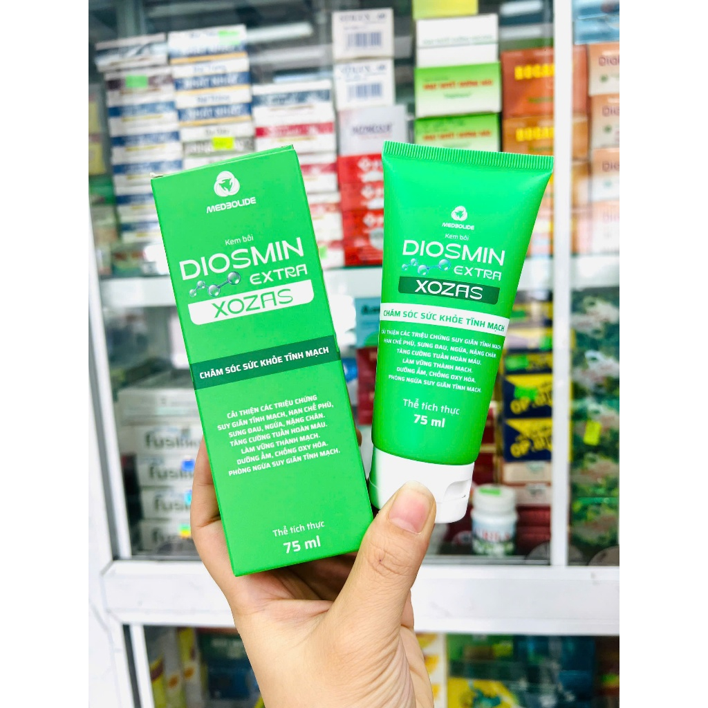 Kem bôi Diosmin extra xozas 75ml chăm sóc sức khỏe tĩnh mạch
