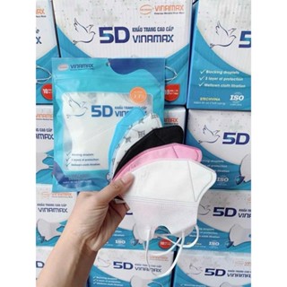 Set 200 cái khẩu trang 5D Vinamask giúp ngăn giọt bắn chứa vi khuẩn và bụi mịn hiệu quả