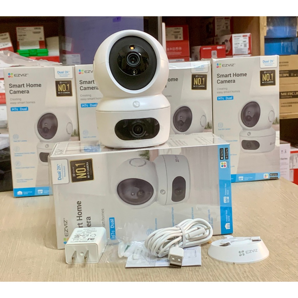 Camera wifi  2 Mắt trong nhà EZVIZ H7C 8MP có màu ban đêm, quay 360 độ, đàm thoại 2 chiều