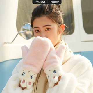 Găng tay mùa đông lót lông nữ giữ ấm YUDA bao tay len hình thỏ panda cute dễ thương gang tay đi học đi làm đi chơi GL01