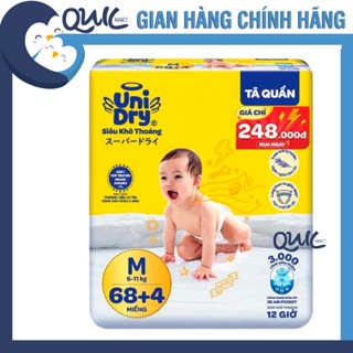 Tã quần UniDry GÓI 68+4 miếng size M/L/XL/XXL