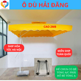 Ô DÙ Lệch Tâm Mái Vuông ( CÓ VỎ ĐẾ CHƯA ĐỔ BÊ TÔNG )Che Nắng Mưa Ngoài Trời 2m5x2m5 Vải Dù Nhập Khẩu