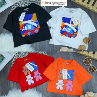 Áo Thun, Áo Phông Dáng Crotop Cho Bé Trai Và Bé Gái Vải 100% Cotton Dành Cho Bé  Từ 10Kg Đến 39Kg