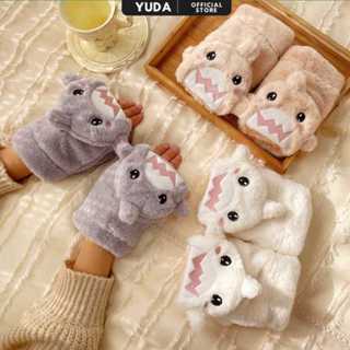  Găng tay lông mùa đông hở ngón giữ ấm YUDA bao tay len cute dễ thương tất tay đi học đi chơi đi làm thời trang GT-77 
