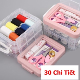 Hộp Kim Chỉ Khâu 2 Tầng 30 Món Tiện Dụng