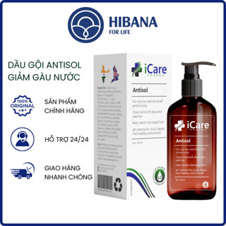 Dầu Gội iCare Pharma Antisol Dược Liệu PH 6.5 Giúp Làm Sạch Gàu, Giảm Ngứa 240ml