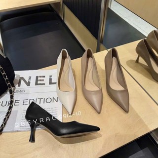 Giày cao gót nữ QBEYRAL thời trang công sở mũi nhọn da mờ trơn êm mềm chân kiểu dáng basic thời trang gót nhọn 7P 912-10