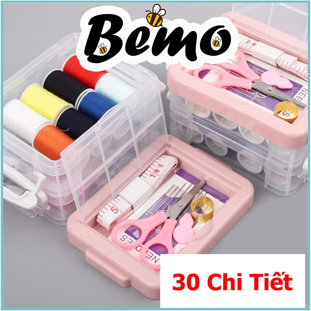 Hộp Kim Chỉ Khâu 2 Tầng 30 Món Tiện Dụng