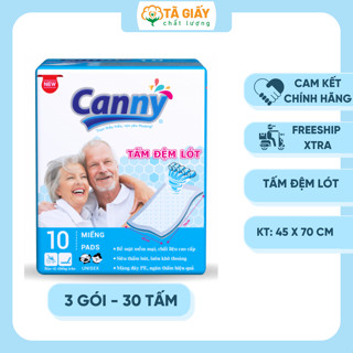 Combo 3 gói tấm đệm lót CANNY kháng khuẩn, chống tràn, siêu êm 45x70cm 10 miếng/gói
