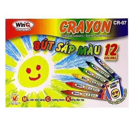 Win Q Bút sáp màu Crayon/ bút sáp 12-18 màu cho bé tô vẽ ước mơ [tặng kèm sổ tô màu]