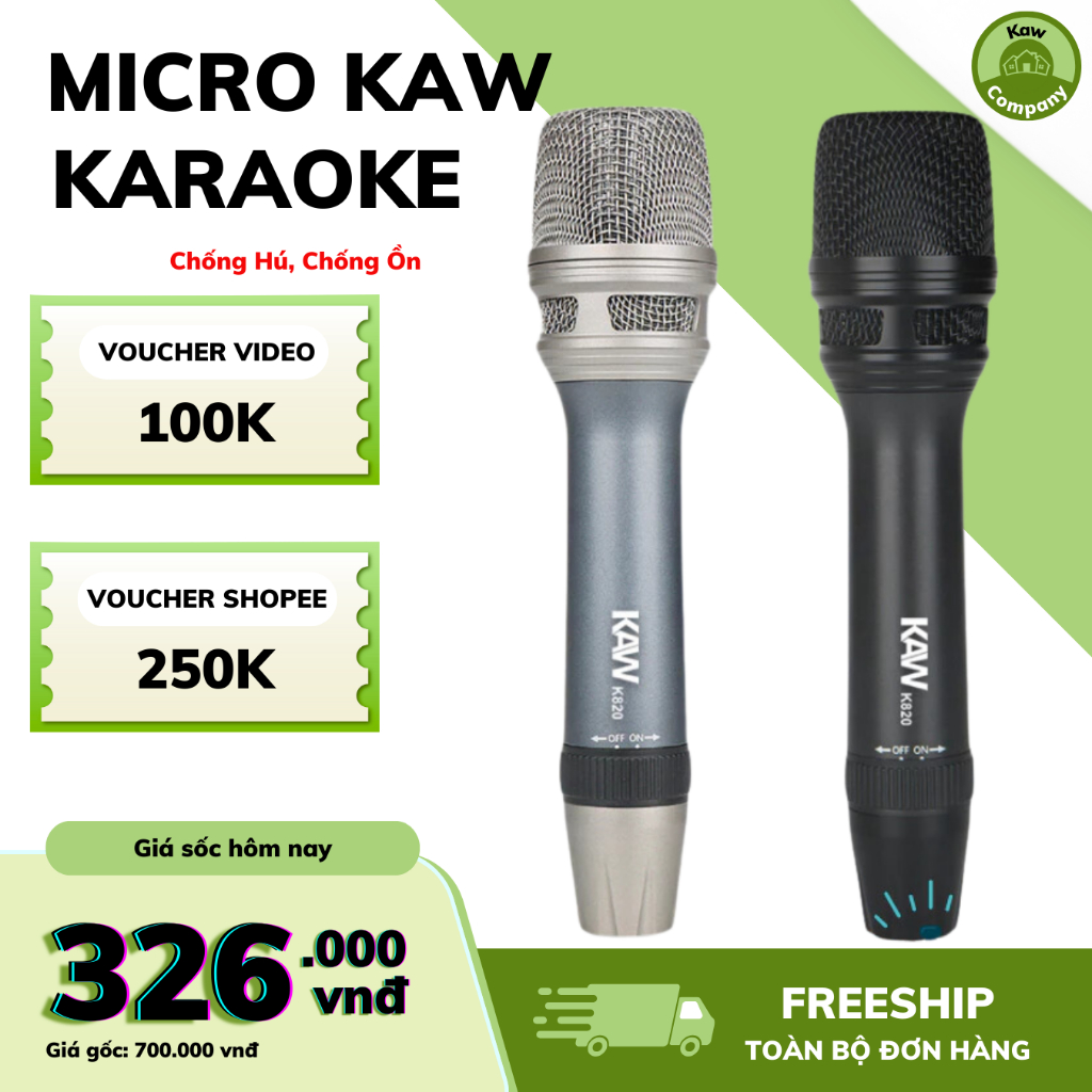 Micro Karaoke KAW Lọc Âm Tốt, Chống Hú, Chống Ồn, Hát Hay Dây Dài 5M Sử Dụng Trong Gia Đình-BH 12 Tháng