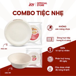 Combo tiệc nhẹ 10 đĩa bã mía 9 in Gracz và chén bã mía 350ml hàng thái nhập khẩu cao cấp P013001 L026001