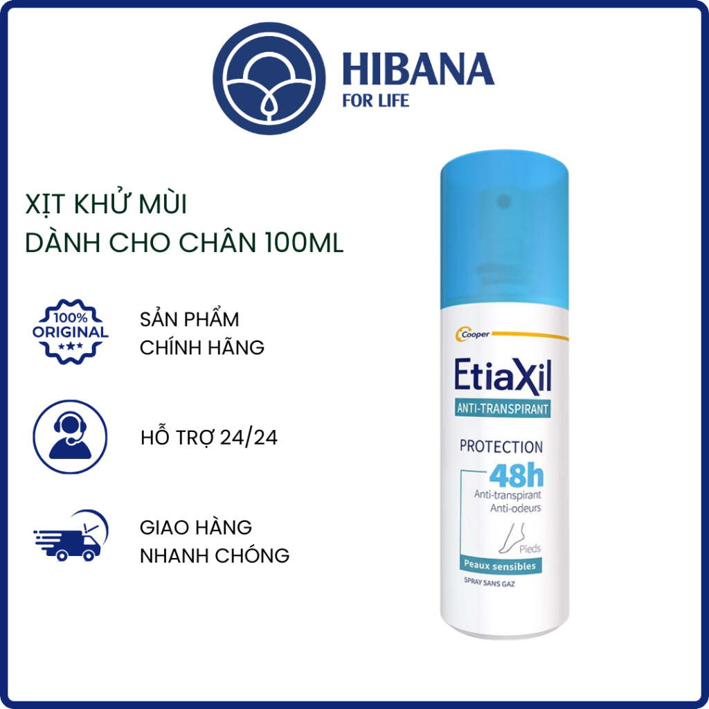 Xịt Khử Mùi Và Ngăn Mồ Hôi Dành Cho Chân 48h Etiaxil 100ml
