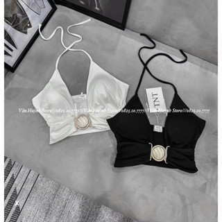 Áo yếm hở ngực khoen dưới , croptop có sẵn mút cực sexy , chất thun bozip dày dặn