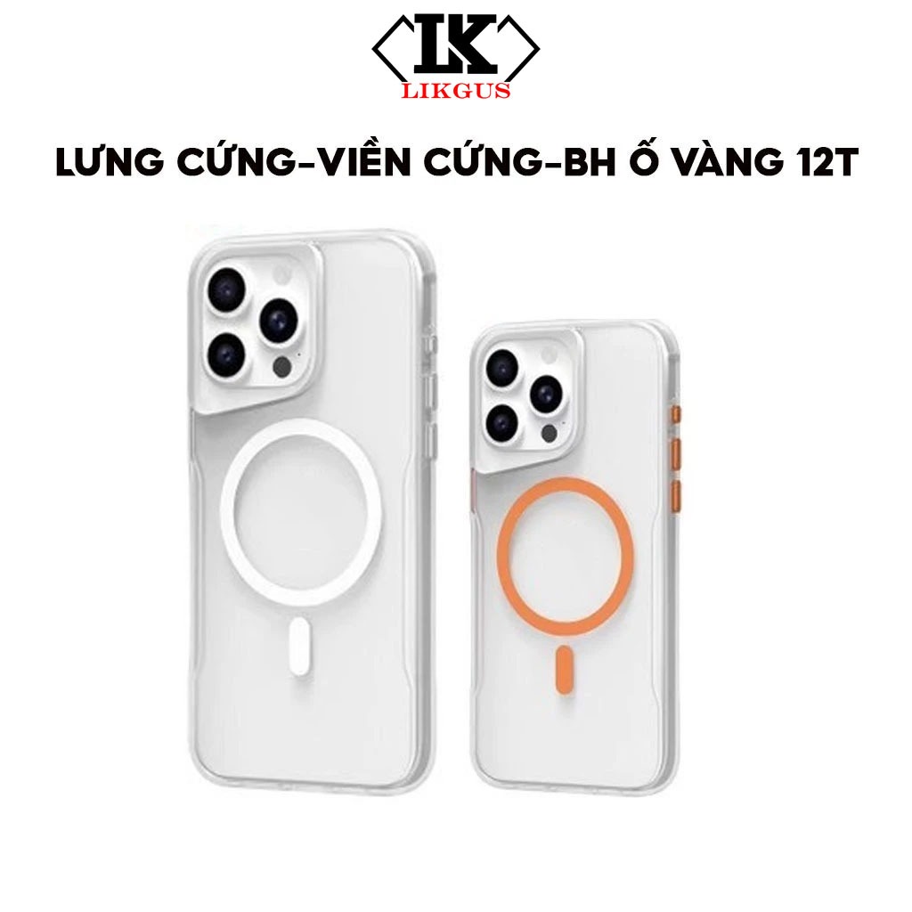 Ốp Lưng LIKGUS Candy Mag-Lưng Cứng-Viền Cứng Không Ố Vàng-Sạc Từ Tính Cho IP Series 12-13-14-15-16