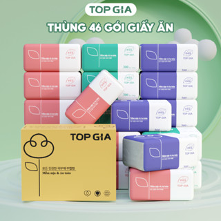 (LIVE) Giấy ăn gấu trúc, thùng combo 30 gói + 16 gói rút, giấy Top Gia hàng cao cấp