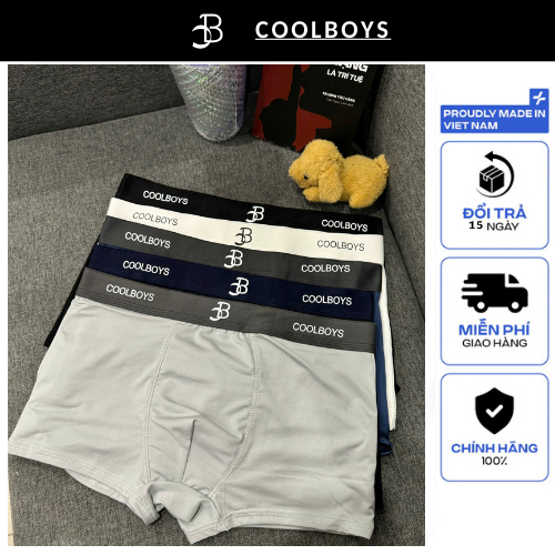 Combo 3 quần lót nam COOLBOYS thun lạnh cao cấp, quần sịp nam co giãn 4 chiều, thấm hút kháng khuẩn tốt