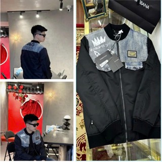 Áo Khoác Nam nữ  Đôn Chề Phối Bò Hót Hít  In Chữ Siêu Đẹp Phối Rách Boy Phố