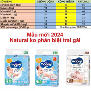 Bỉm, tã quần/dán moony xanh, trắng hàng nhập khẩu có tem phụ đủ size