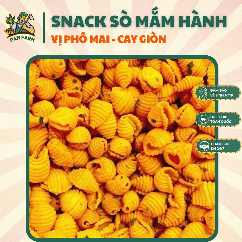 ❁SIÊU GHIỀN❁ Snack Sò mắm hành - Snack Sò Cay - Snack Ăn Vặt - Bánh Sò - Bánh Snack Sò - PAM FARM