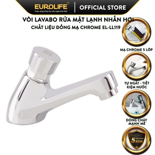 Vòi Lavabo lạnh nhấn hơi delay chất liệu Đồng mạ Chrome Eurolife EL-LL119