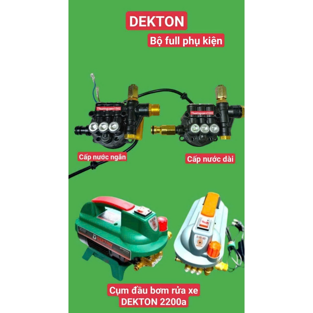 CỤM ĐẦU BƠM , BUỒNG NHỚT THAY THẾ CHO MÁY RỬA XE DEKTON 2200A.