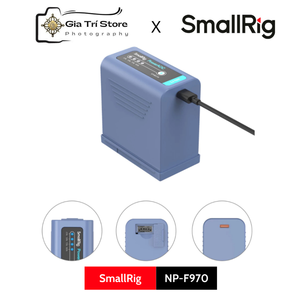 SmallRig NP-F970 USB-C Rechargeable Camera Battery (4267) - Pin Cho Máy Ảnh Sony NP-F970 - Hàng Chín