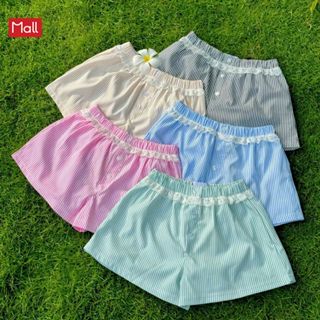 Calem club - Quần short đùi Sọc Phối Ren Lưng chất vải mềm mịn dáng ngắn đi biển