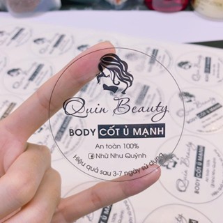 In tem trong, decal sữa chống nước, dán cốc, dán chai, thiết kế miễn phí theo yêu cầu khổ a3