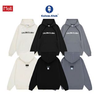 Calem Club - Áo Hoodie chui đầu nỉ lót bông Double Tag form rộng unisex áo thu đông dài tay