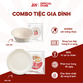 Combo tiệc gia đình 10 đĩa bã mía 7in Gracz (bản mới) và 10 chén bã mía 350ml P011001 L026001