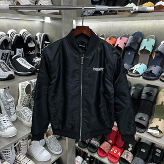 Áo khoác gió phao 3 lớp DSQ chữ thêu lá trần bông 4502