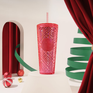 Bình Starbucks Coldcup 24OZ (710ml) PL JEWELED PINK DICHROIC