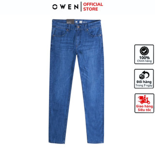Quần Jean Nam Owen Quần Bò Nam QJSL221490 Màu xanh Dáng Slim Fit Vải Denim Cotton