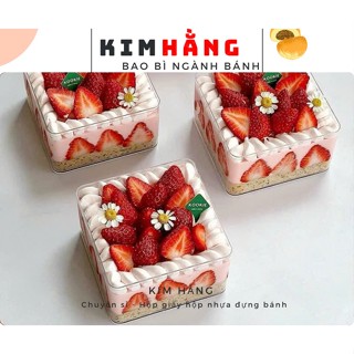 Set 20h mica vuông 04 đựng bánh cookie - Hộp mica vuông 420ml đựng mousse , tiramisu , đựng kẹo , đựng bánh qui,....