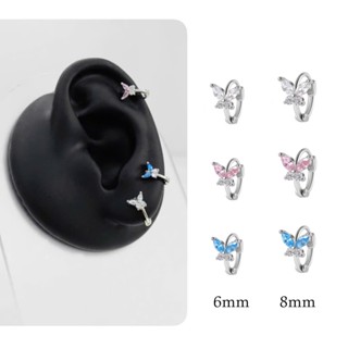  Khuyên Tai Tròn  Bướm Đá Thép Y Tế Không Rỉ,KHông Kích Ứng 