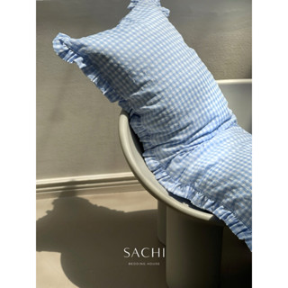  Vỏ gối đôi   Vỏ gối dài 43x129cm Caro bèo nhún kẻ sọc Sachi Bedding House   dùng được cho ruột gối MUJI  