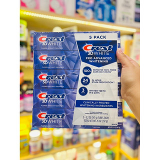 [ MẪU MỚI ] Kem Đánh Răng Crest 3D White Advance (Pack 5 hộp)