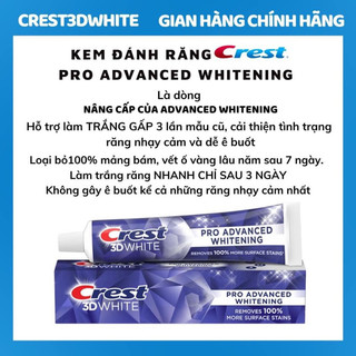 [ MẪU MỚI ] Kem Đánh Răng Crest 3D White Advance (Pack 5 hộp)